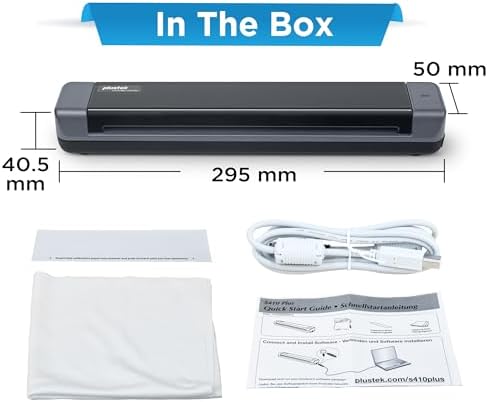 Plustek Mobile Scanner S410 Plus - Portable Sheet-Fed Document Scanner - for Windows 7 / 8 / 10 / 11, Featuring Button-Free Scanning with Included OCR Software - Image 7