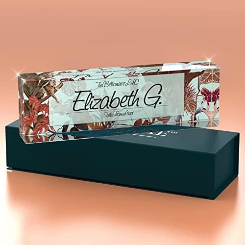 Desk Name Plate Personalized, Custom Name Plates for Desk, 2½/x8 Inches, Thick Crystal-Clear Acrylic, Gift Box, Office Desk Decor. USA Made by ACRYLUXE (Autumn) - Image 3