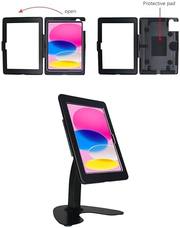 Desktop Anti-Theft Kiosk Stand POS Stand with Lock Bracket for 2025 iPad 11" (A16) 11th/ 2022 iPad 10.9" 10th Gen.,Excluding Other 10.9"& 11",360°Swivel,Metal(Black) - Image 4