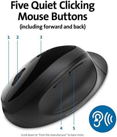 Kensington Pro Fit Ergonomic Wireless Mouse - Black (K75404WW) - Image 4