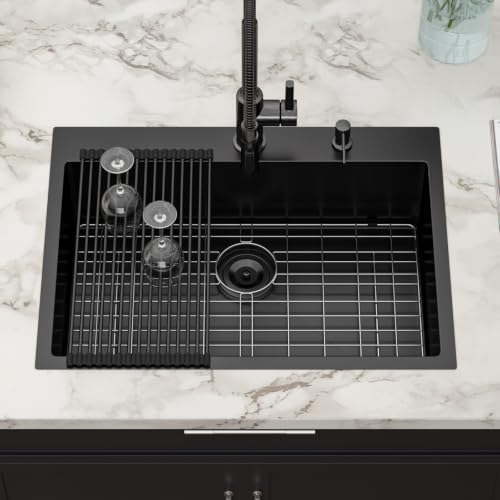30 Inch Matte Black Drop In Kitchen Sink - Image 3