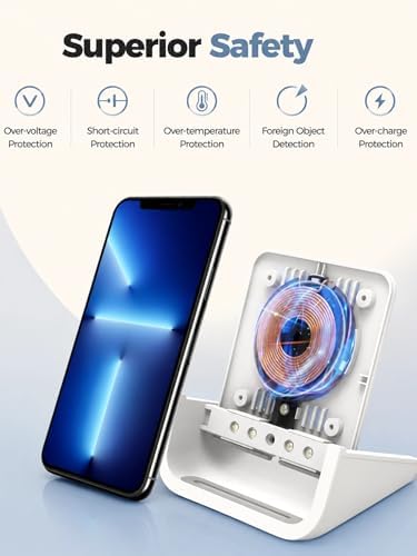 Wireless Charger YUWISS Wireless Charging Stand Cordless Charger 10/7.5/5W Compatible with iPhone 14 13 12/12 /11Pro Max/XR/XS Max/XS/X/8/8Plus Galaxy S22/S21/S9/S9+/S8/S8+ Note - Image 6