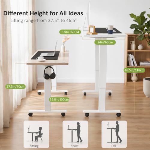 farexon 55x24 Inch Electric Standing Desk with Mouse Pad, White - Image 6