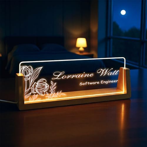 Custom Desk Name Plate,Light Up Acrylic Office Sign, Personalized Gift for Boss Coworker Teacher, Employee Appreciation Award, Home Office Decor - Image 6