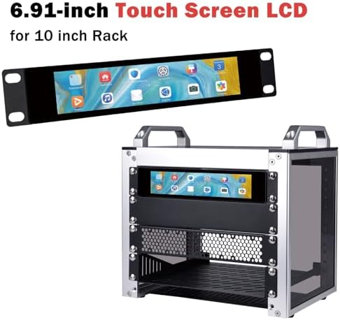 GeeekPi 6.91 inch 1424x280 LCD Touch Screen 1U Rack Mount Monitor for DeskPi RackMate T0/T1/T2/T0 Plus/T1 Plus/TL1/T1/2 Plus Server Cabinet and 10 inch Server Rack - Image 4