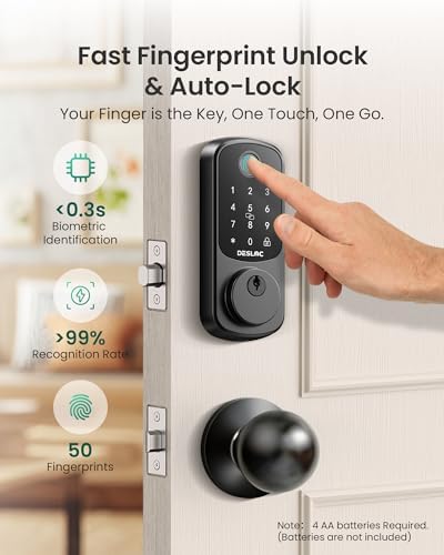 DESLOC B200 Fingerprint Smart Lock with 2 Knobs, Child Safe Design - Image 2