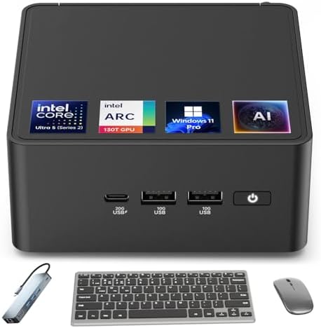 ASUS NUC 15 Pro AI Mini PC, Intel Series 2 Ultra 5 225H (14C/14T, up to 4.9GHz), 32GB DDR5 RAM, 1TB PCIe SSD, Win 11 Pro, Intel Arc 130T, Thunderbolt 4, WiFi 7, with Wireless KB & MSE, Docking Station by Unknown