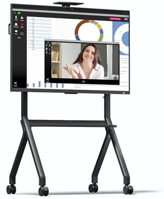 Height-Adjustable Mobile Stand with Lockable Casters for S Max Smartboard by Nearity