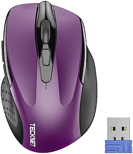 TECKNET Wireless Mouse, 2.4G Ergonomic Computer Mouse, 2600 DPI, Purple by Tecknet