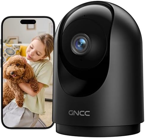 GNCC 2K Indoor Security Camera with Motion Detection, 2.4G WiFi, 1Pack by GNCC