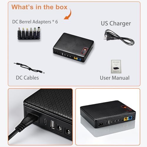 DC UPS 20800mAh(62Wh) Battery Backup for Router 12V⎓1.5A 9V⎓1A, USB 5V/2A Mini UPS for WiFi Router Uninterruptible Power Supply - Image 5