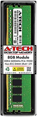 A-Tech 8GB DDR4 2400MHz DIMM PC4-19200 UDIMM Non-ECC 2Rx8 1.2V CL17 288-Pin Desktop Computer RAM Memory Upgrade Module by A-TechComponents