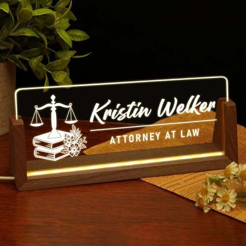 Desk Name Plate Personalized, Custom Acrylic Light-Up Name Plate for Desk - Image 3