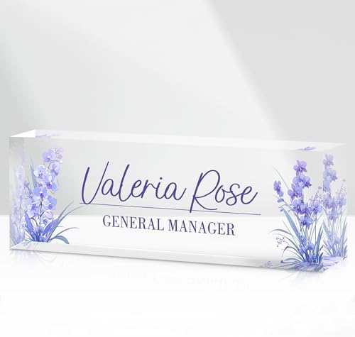 Custom Name Plate for Desk, Acrylic Desk Name Plate Personalized, Employee Appreciation Gifts, Office Desk Accessories for Woman Teacher Nurse, Coworker Gifts for Manager Assistant by DOCRAGI