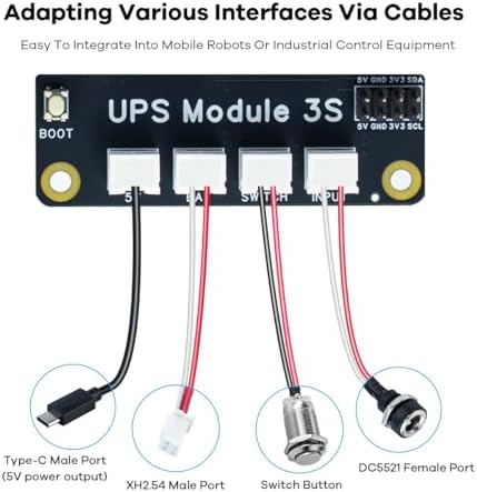 LAFVIN Uninterruptible Power Supply (UPS) Module for Raspberry Pi/Jetson Nano Supports Charging and Power Output at The Same Time 3S & 5V 5A Output - Image 2