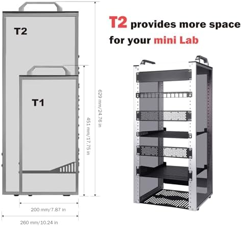 GeeekPi 12U Network Rack, 10 inch Mini Server Rack for Network, Servers, Audio, and Video Equipment, DeskPi RackMate T2 Rackmount, 10.23 inch Depth - Image 3