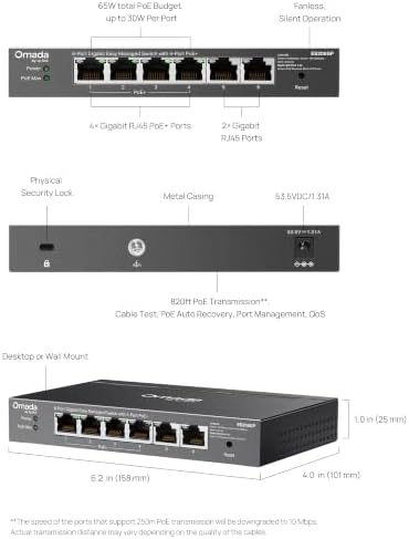 Omada ES206GP, 6 Port Gigabit Easy Managed PoE Switch - Image 7