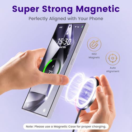 15W Magnetic Fast Charging Pad, Wireless Charger for Samsung & Android - Image 5