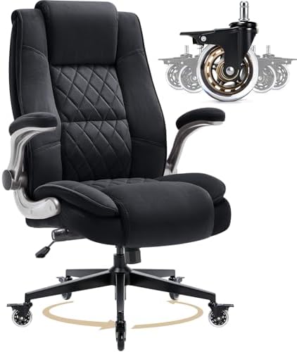 Fabric High Back Office Chair, Thick Padded Ergonomic Computer Desk Chair by Unknown