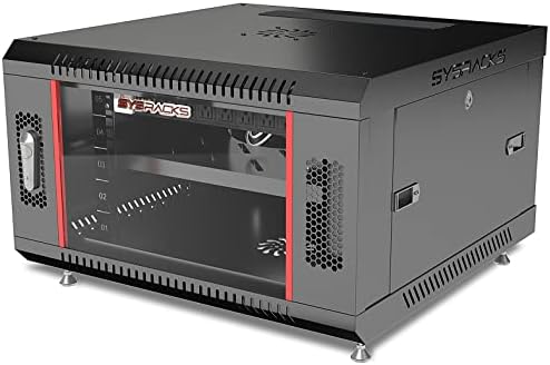 6U Wall Mount Server Rack Cabinet – 19" Network Rack Enclosure, 18" Deep Data Rack Cabinet with Fan, PDU & Shelf for IT Equipment, Switches and Patch Panel by SYSRACKS