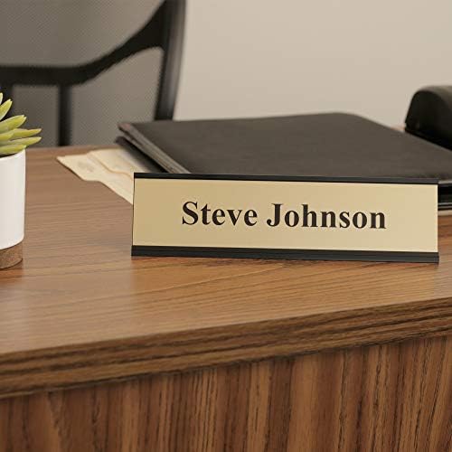 ExcelMark 2"x 8"Aluminum Name Plate Holder for Desk - Set of 5 - Office Business Door Sign Holder - Black - Image 5