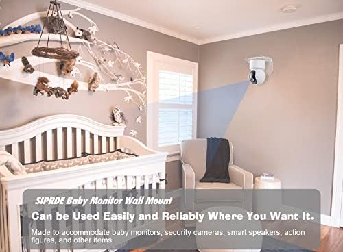 SIPRDE Acrylic Small Wall Shelf Set of 3 for Security Cameras, Speakers, Baby Monitors & More - 4'' Universal Adhesive Shelf Easy to Install No Drill, with Cable Clips (Clear) - Image 3