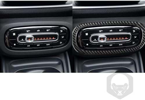 Car Center Console Air Conditioner Climate AC Outlet Vent Control Panel Sticker Real Black Carbon Fiber Trim Compatible with Benz Smart 2016 2017 2018 2019 2020 2021 Auto Interior Accessories - Image 4
