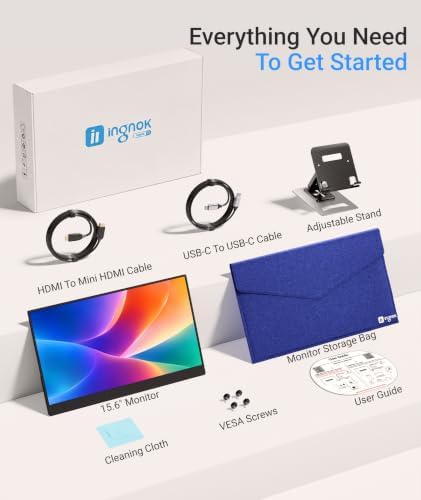 Ingnok Portable Monitor for Laptop,15.6 Inch USB C Screen Extender - Image 5