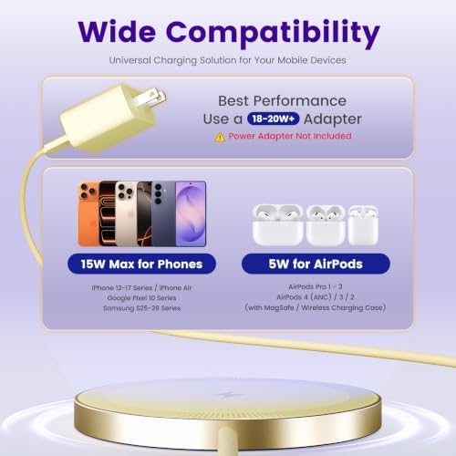 15W Wireless Charger for Apple MagSafe Charger, Magnetic Fast Charging Pad - Image 3