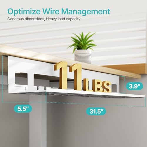 PEGZONE Under Desk Cable Management Tray, 31.5'' Screw-Mount Steel Rack - Image 2