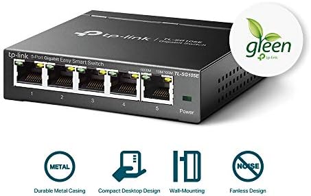 TP-Link 5-Port Gigabit Ethernet Easy Smart Switch| Plug and Play | Desktop | Sturdy Metal w/Shielded Ports | Limited Lifetime Replacement (TL-SG105E), Black… - Image 6