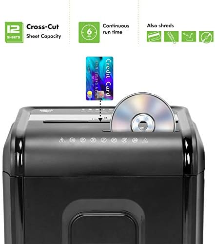 Aurora AU1260XA Anti-Jam 12-Sheet Crosscut Paper and CD/Credit Card Shredder - Image 2
