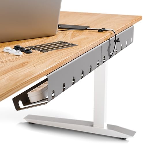 PAMO Cable Management Under Desk, Set of 2 - Grey/Silver by pamo