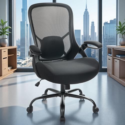 HYLONE 400lb Office Chair Big and Tall,Desk Chair with Lumbar Support,Black - Image 2
