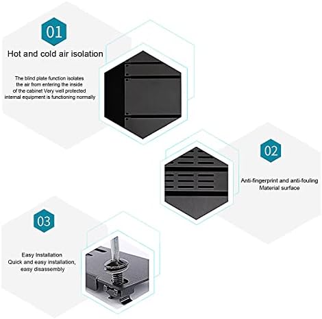 1U Blank Rack Mount Panel, 19 Inch Disassembled Cable Management Panel Spacer W/Brush for Server Network Rack Enclosure Cabinet (2pcs-Venting) - Image 4