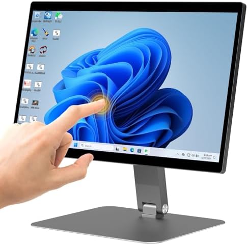 15.6" All in One Industrial Desktop Computer, Fanless N5095 Win 11 Pro Touchscreen Panel PC 8GB RAM, 128GB ROM Tablet PC Panel with Swivel Mount, FHD Display IPS 1920 * 1080 by OuuOee