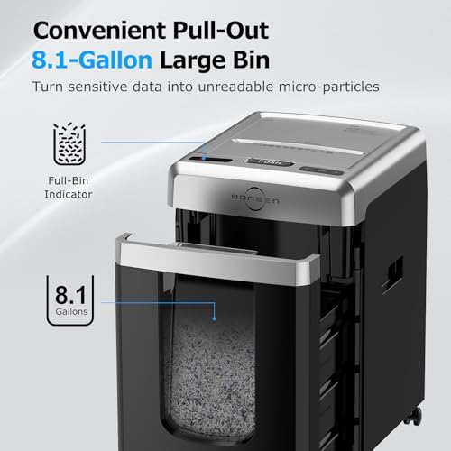 BONSEN 320-Sheet Micro Cut P-5 High Security Auto Feed Heavy Duty Shredder - Image 5