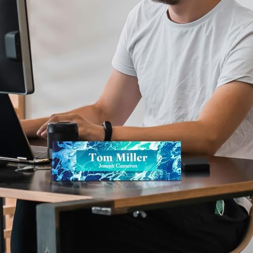 Personalized Acrylic Office Desk Name Plate with Name and Title Printing - Image 2