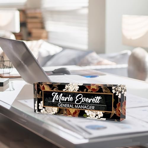 Custom Name Plate for Desk | Personalized Desk Name Plate | Personalized Boss Employee Appreciation Gifts | Acrylic Name Plate Office Desk Accessories (A-Garden) - Image 4