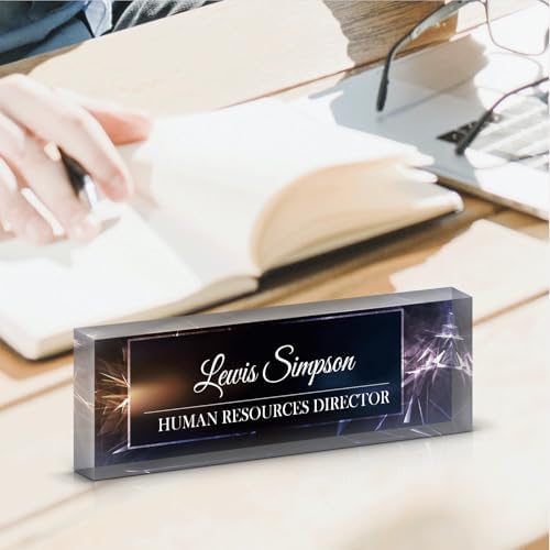 Desk Name Plate Personalized, Desk Double sided pattern Name Plate Personalized Office Desk Decor for Women and Men, Teacher Nurse Boss Employee Appreciation Gifts (black, Customized) - Image 6