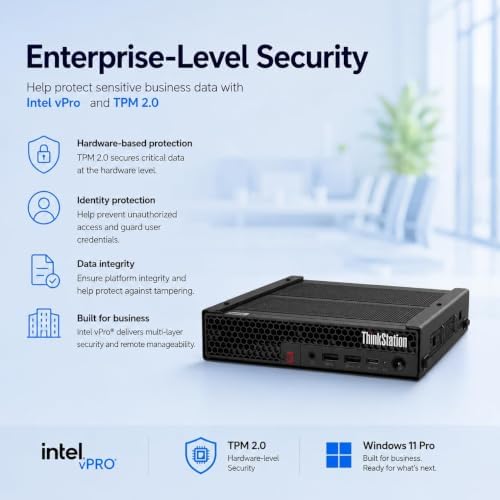 Lenovo ThinkStation P3 Tiny Workstation Desktop (Intel i7-14700 vPro (> Ultra 7 155U), 64GB DDR5, 2TB SSD), Business Mini PC, DisplayPort, Support 8K Display, > ThinkCentre M70q M75q M90q, Win 11 Pro - Image 6