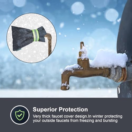 The Original Pipe Insulation Cover (5˚F) Winter Pipe Insulation (UV-Coated),Pump Cover, Sprinkler Irrigation Valve Cover, Backflow Preventer Freeze Protection (Faucet Covers (Cotton)) - 1 Pair - Image 3