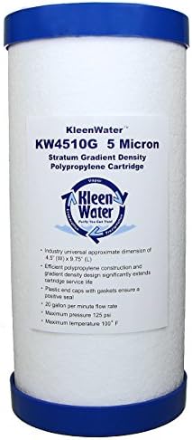 KleenWater KW4510G Dirt Rust Sediment Filter Multi-Pack, Whole House Water Filter Replacement Cartridge, Set of 4, PWFRG357 O-Ring, Qty 1 - Image 2