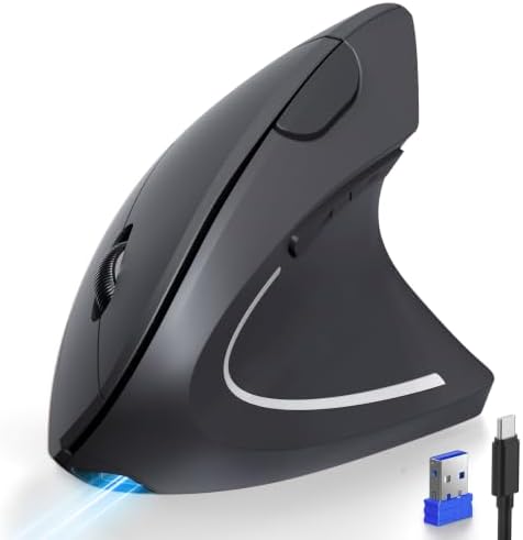TECKNET Vertical Ergonomic Mouse with Jiggler Bluetooth Rechargeable by Tecknet