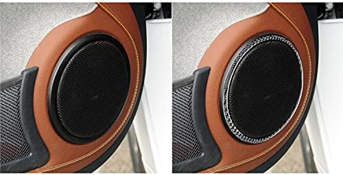 Real Black Carbon Fiber Car Inner Door Loudspeaker Panel Audio Horn Speaker Frame Trim Sticker Compatible with Benz Smart Fortwo 2011 2012 2013 2014 2015 Auto Interior Accessories 2pcs - Image 4