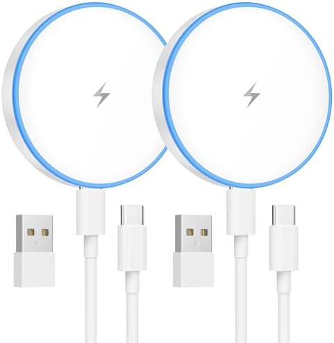 MagSafe Charger 2 Pack Magnetic Wireless Charger Fast Charging Pad by TNDAJI