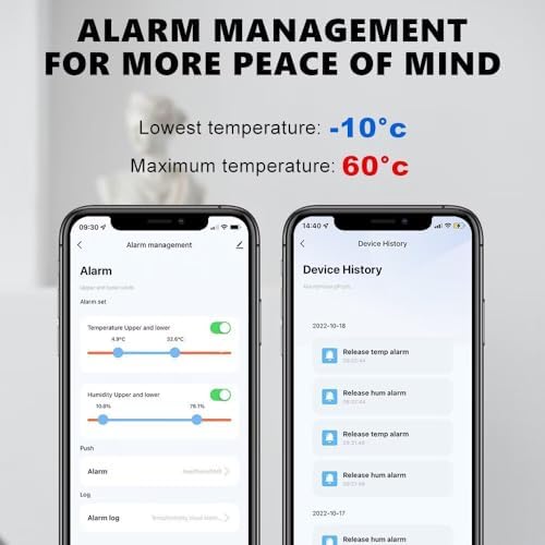 WiFi & Bluetooth Temperature and Humidity Sensor,No Hub Required,Compatible with Alexa and Google Home,for Home, Baby Rooms,Greenhouses Accessories, Garages, Office 1Pack(No Include Battery) - Image 6