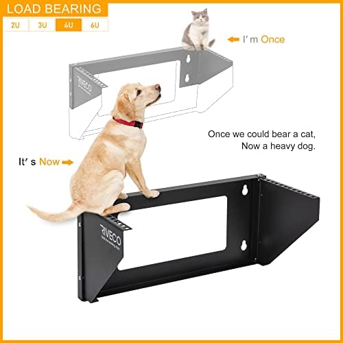 RIVECO 4U Wall Mount Rack for Network. Reinforced Heavy Load 66-99 LBS Small Server Racks Vertical & Horizontal Mounting for 19 inches IT & Studio Equipment. - Image 3