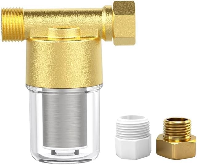 Reusable Brass Sediment Filter, Capable of Filtering out Impurities of 40 Microns in Water, Protecting Household Appliances. Suitable For Washing Machine Water Heaters and Showers (Aurichalceous) by Unknown