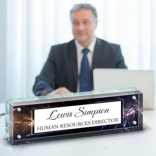 Desk Name Plate Personalized, Desk Double sided pattern Name Plate Personalized Office Desk Decor for Women and Men , Teacher Nurse Boss Employee Appreciation Gifts (Two colors-2, fixed pattern) by Unknown